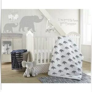 LEVTEX Malawi Elephants 5 piece Crib Bedding Set
